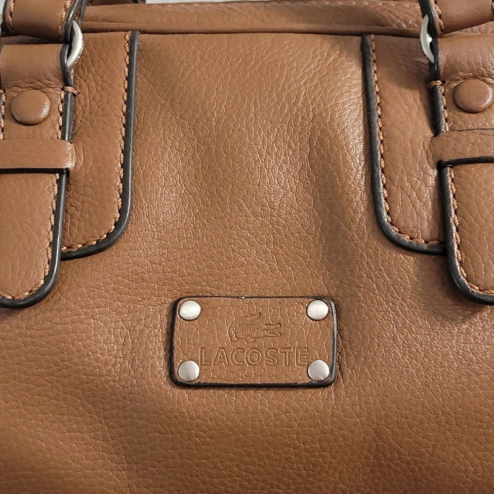 Lacoste Leather Satchel Handbag - Picture 3 of 9